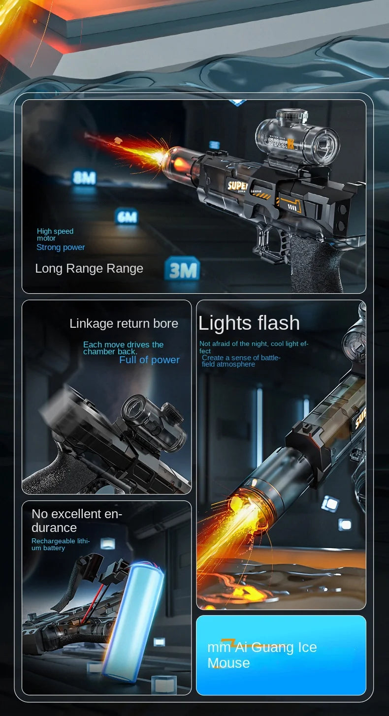 Electric Water Gun With light Sprays Flame Effect